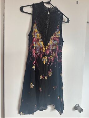 Free People Black Floral Dress